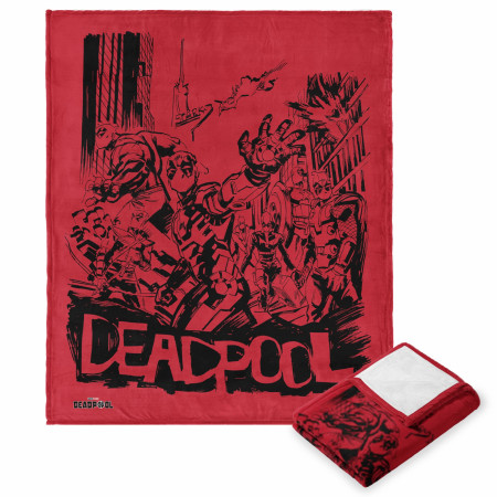 Deadpools Assemble! Avengers Silk Throw Blanket